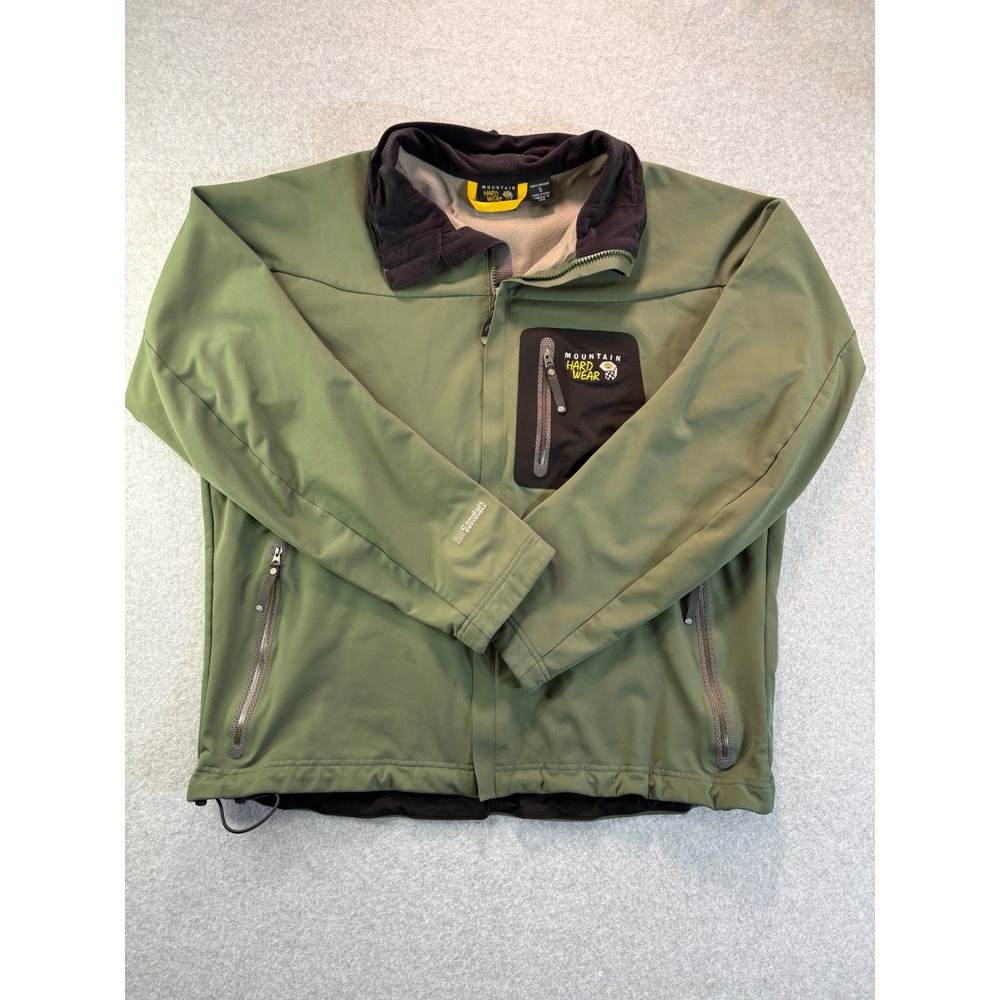 Mountain Hardwear Conduit Softshell Jacket Mens‎ XL Green OM1790 Full Zip Hiking